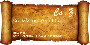 Csikány Zomilla névjegykártya